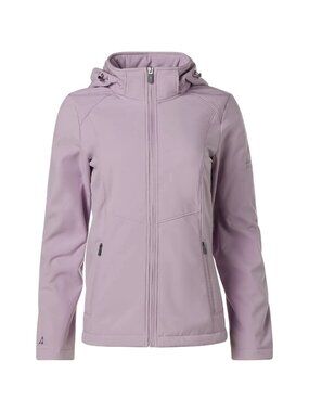 GERRY Womens Size M Medium Jacket Soft Shell Faux Fur Lined Zip Up Fossil Purple